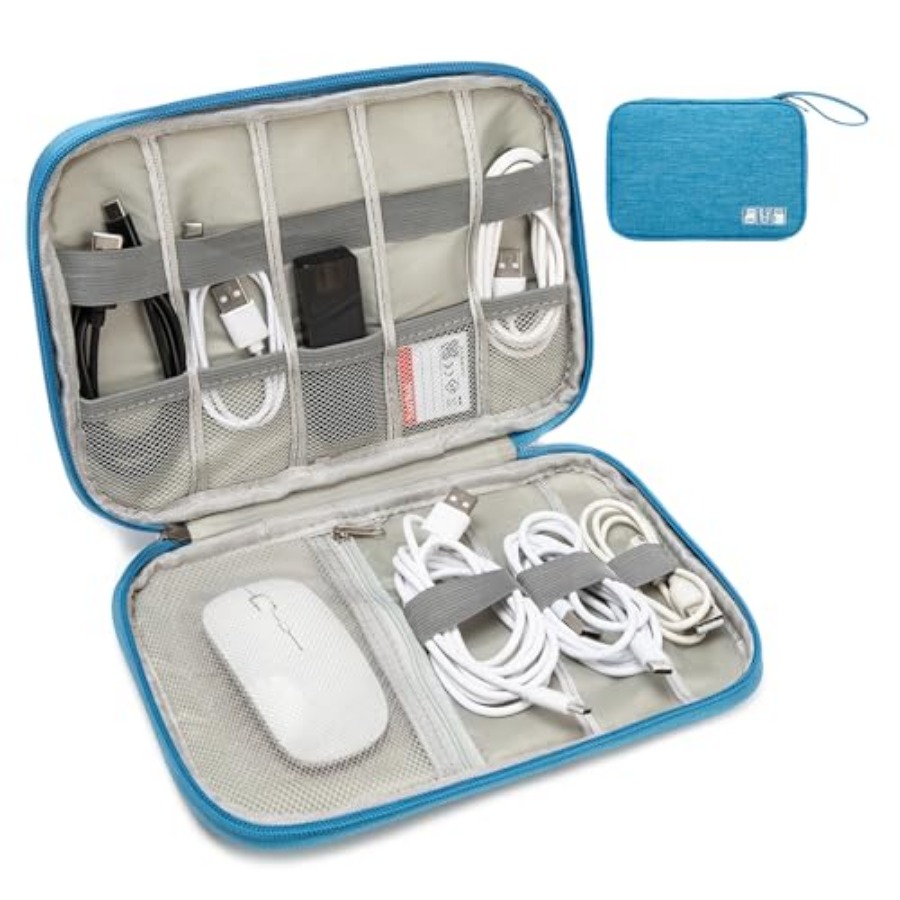 Travel Cable Organizer - Electronics Organizer Travel Case - Water-Resistant
