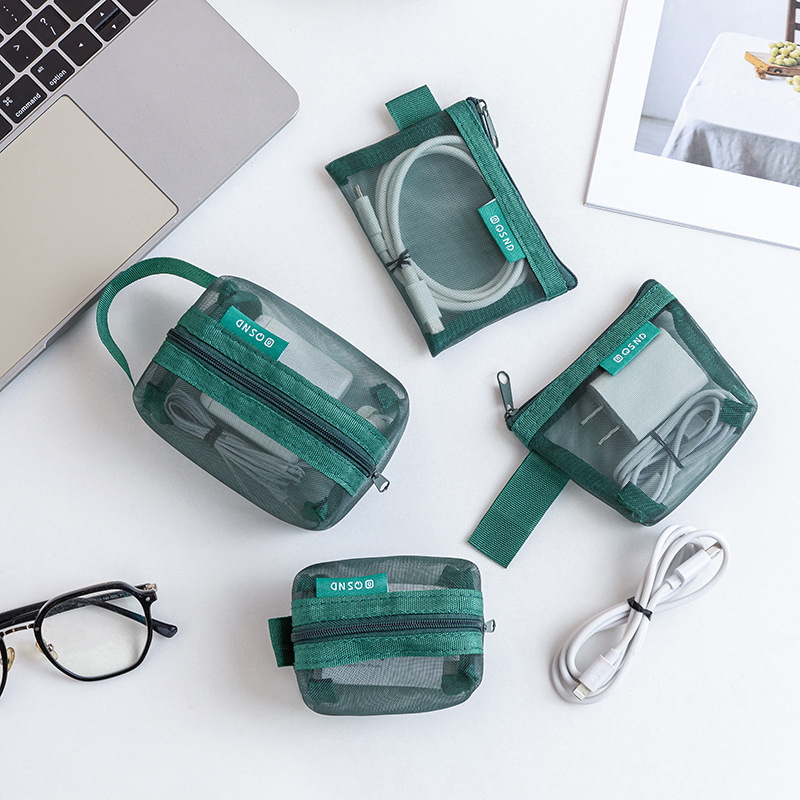 Transparent mesh data cable st - Travel Cable Organizer avis et prix