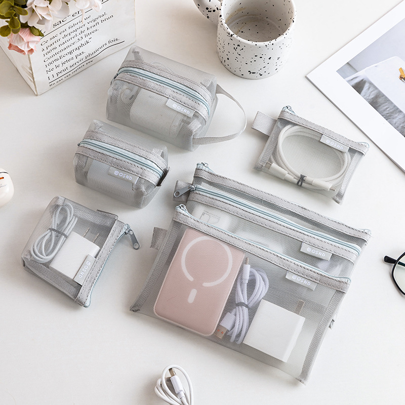 Transparent mesh data cable st - Travel Cable Organizer avis et prix