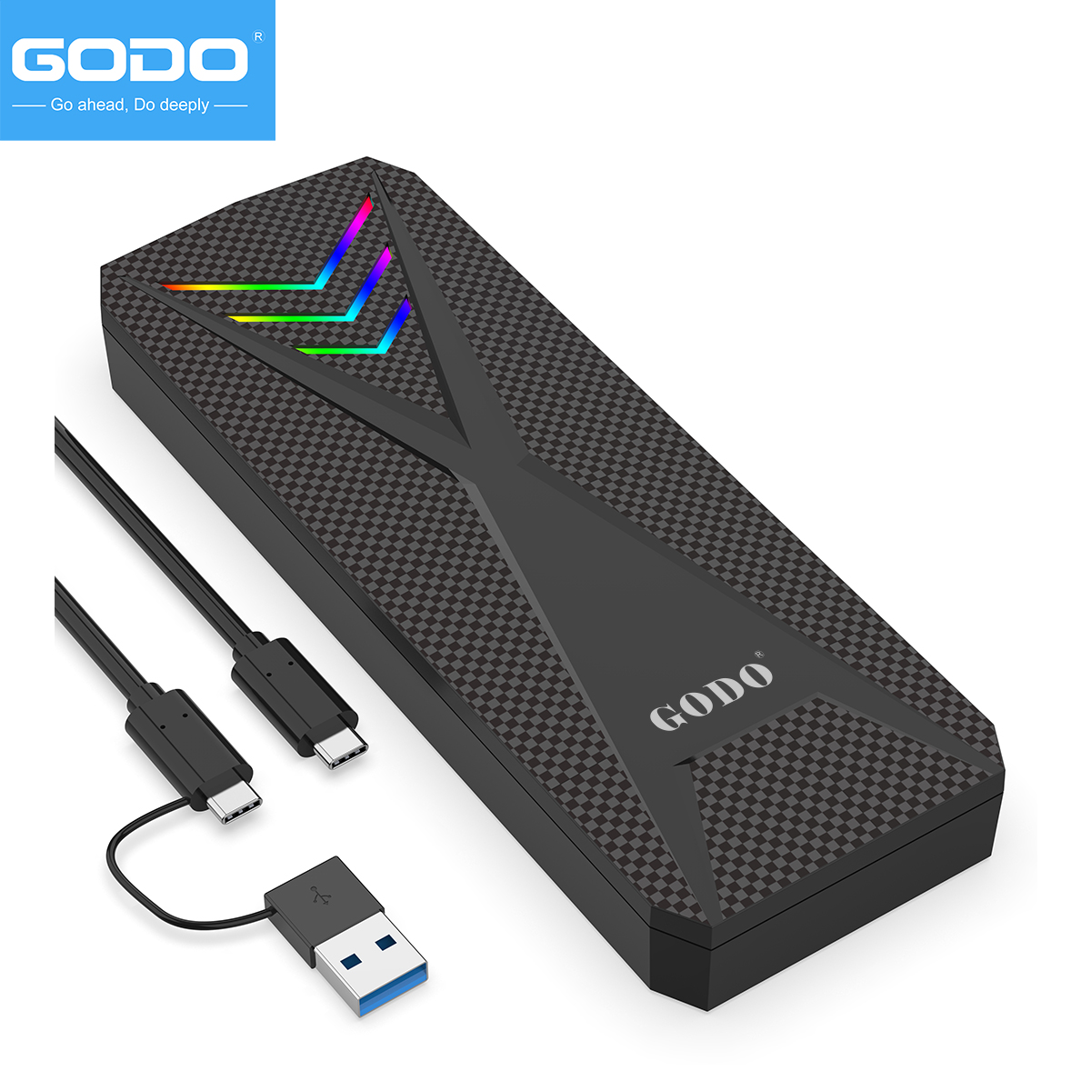 GODO Portable RGB M.2 NVMe/SAT - Portable Ssd Enclosure avis et prix