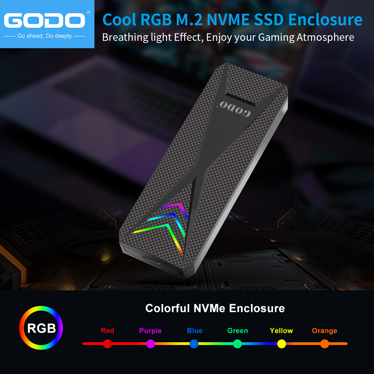 GODO Portable RGB M.2 NVMe/SAT - Portable Ssd Enclosure avis et prix