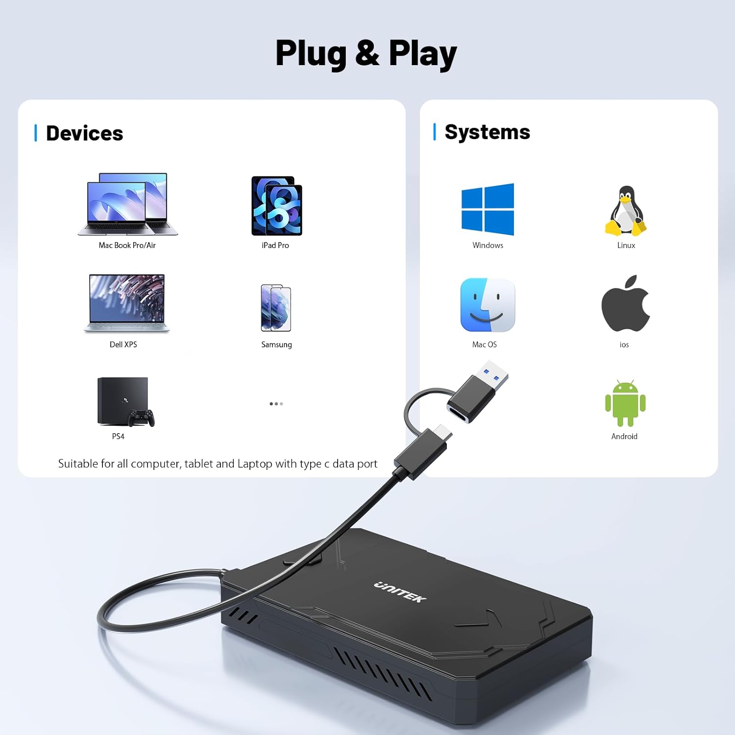 USB C 10Gbps M.2 SATA Dual Bay - Portable Ssd Enclosure avis et prix