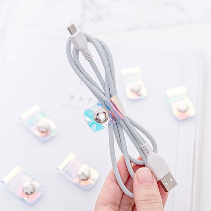 5Pcs INS Laser PVC Starp Data  - Travel Cable Organizer avis et prix