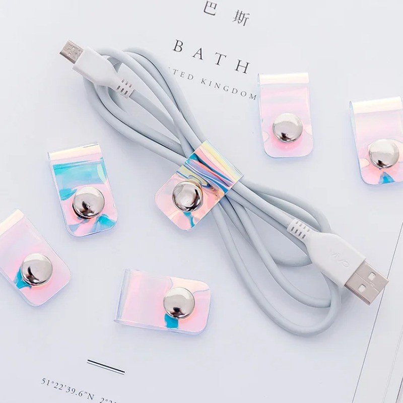 5Pcs INS Laser PVC Starp Data  - Travel Cable Organizer avis et prix
