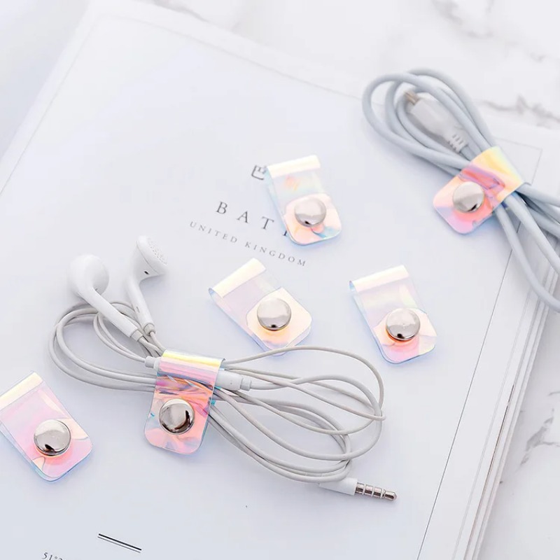 5Pcs INS Laser PVC Starp Data  - Travel Cable Organizer avis et prix