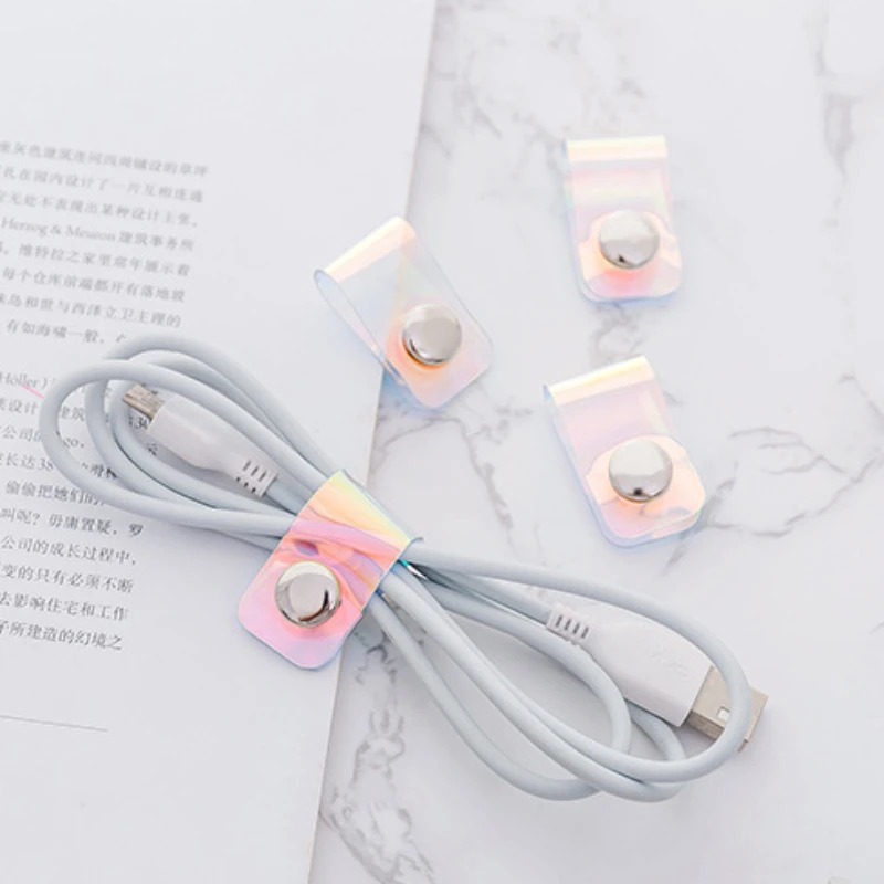 5Pcs INS Laser PVC Starp Data  - Travel Cable Organizer avis et prix