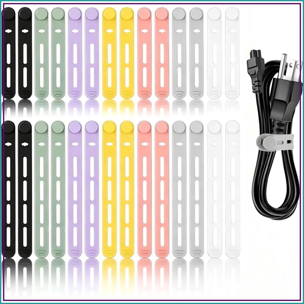28Pcs Reusable Silicone Cable  - Travel Cable Organizer avis et prix