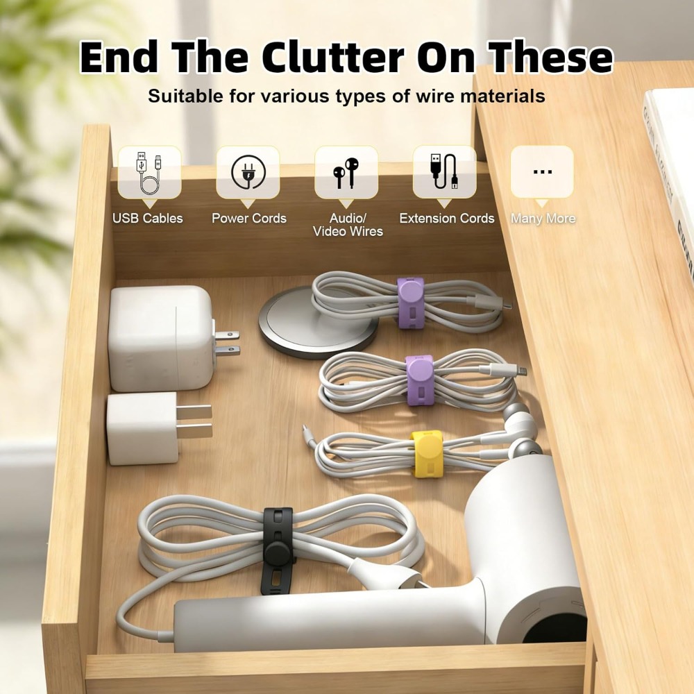 28Pcs Reusable Silicone Cable  - Travel Cable Organizer avis et prix